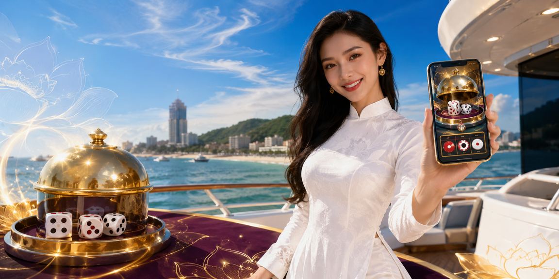 Người phụ nữ mặc áo dài tại Vũng Tàu trải nghiệm trò chơi tài xỉu và bảo mật tài khoản trên nền tảng 161